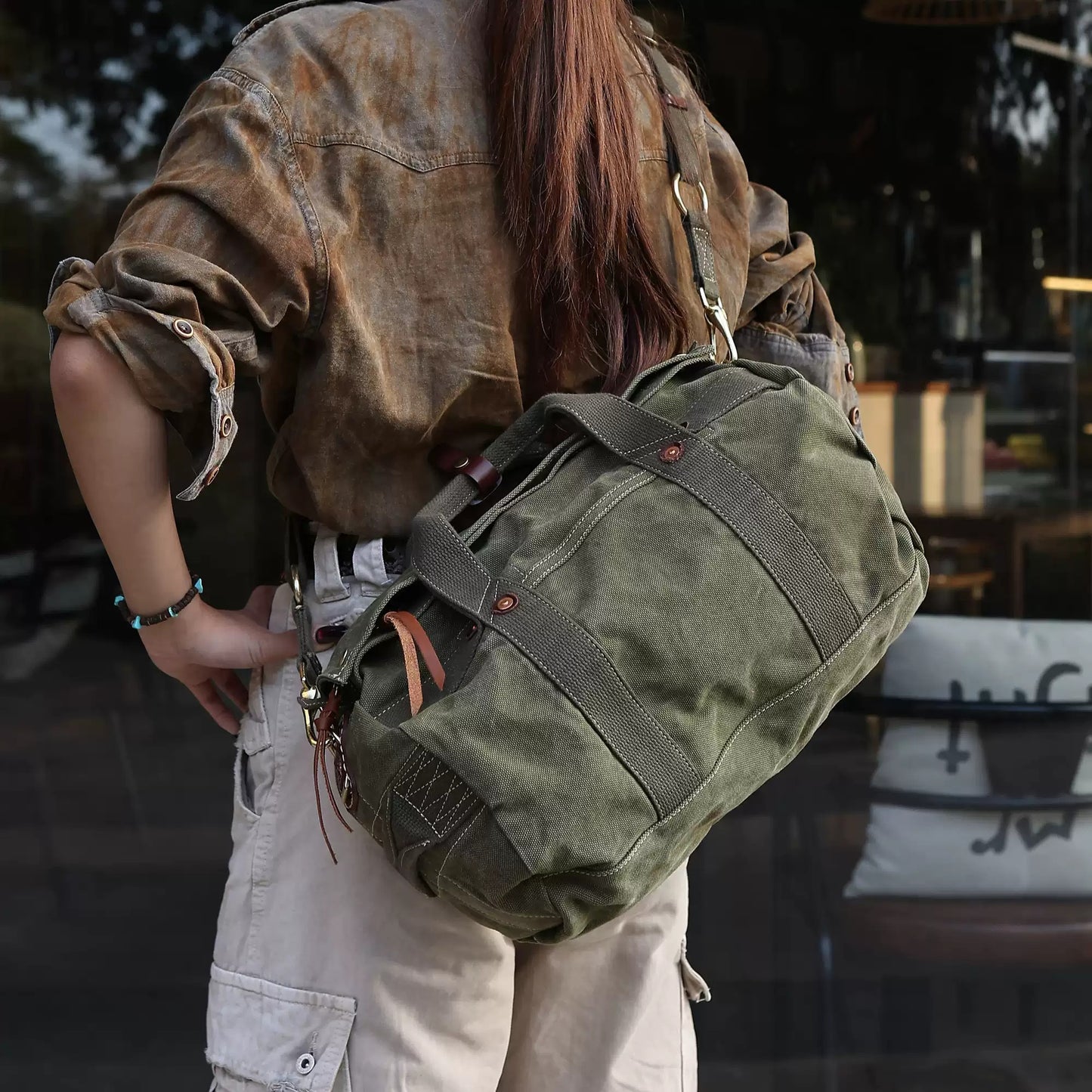 Vintage Canvas Crossbody Bag